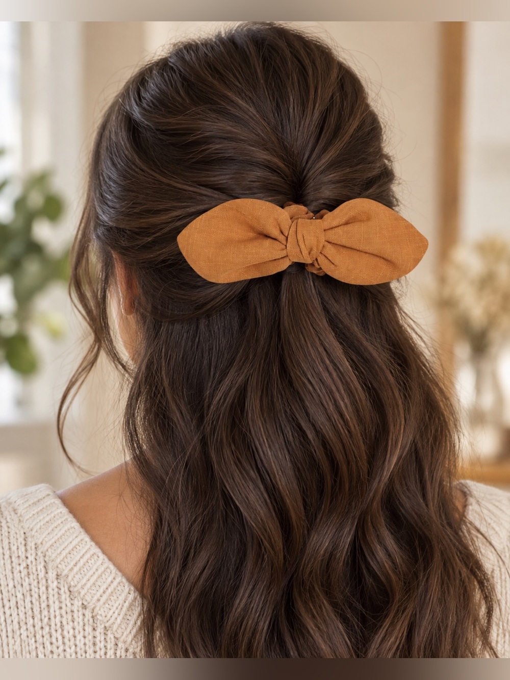 Madewell Ochre Fresco Cotton Bow Claw Hair Clip NWT